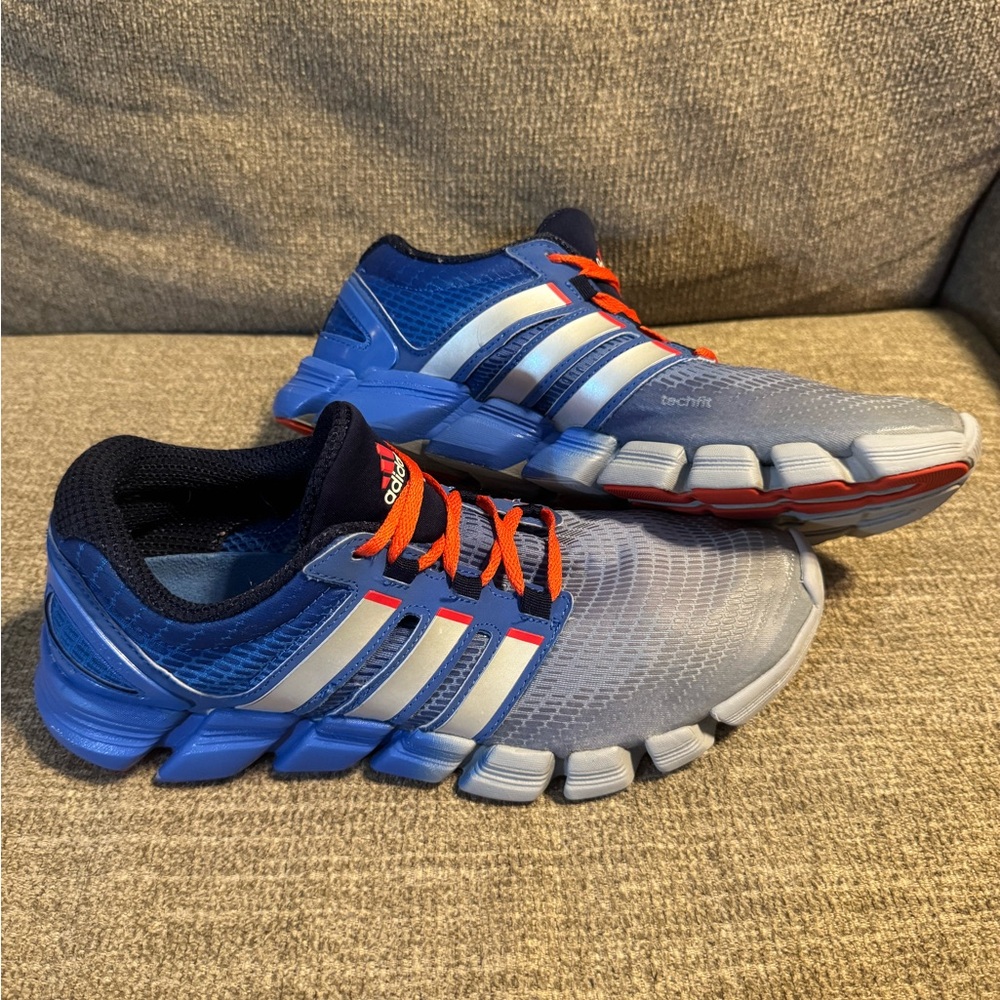 Adidas Adipure Crazy Quick tech fit Men's Blue and Orange Athletic Shoes Size 9